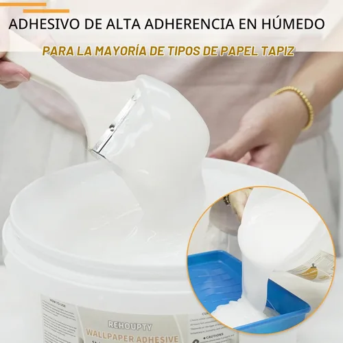 Vista 2 de Pasta adhesiva del papel pintado de 1.32Gal, pegamento claro de la pared