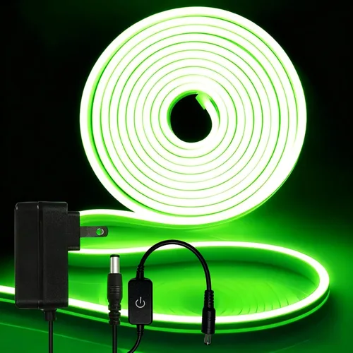 Vista 21 de iNextStation Blue LED Light Strip, 16.4ft/5m 12V Silicone Flexible Neon Rope Lights, IP65 Waterproof Cuttable LED Strip Lights for Gaming Room