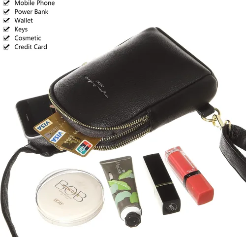 Vista 7 de INICAT Pequeñas bolsas cruzadas para mujer, de cuero vegano, para teléfono celular, riñoneras para mujeres y hombres