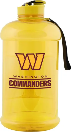 Vista 27 de FOCO Logotipo del equipo de la NFL Botella de agua deportiva grande de plástico transparente de 2L