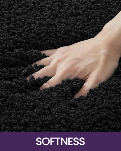 Vista 3 de DEXI Alfombra de baño de 36 x 24 pulgadas, extra suave y absorbente, lavable, antideslizante, gruesa, alfombra para suelo de ducha, bañera