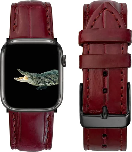 Vista 21 de AIIigator - Correa de reloj hecha a mano de cuero compatible con Apple Watch Ultra de 1.929 in 1.772 in 1.732 in 1.654 in 1.614 in 1.575 in 1.496 in