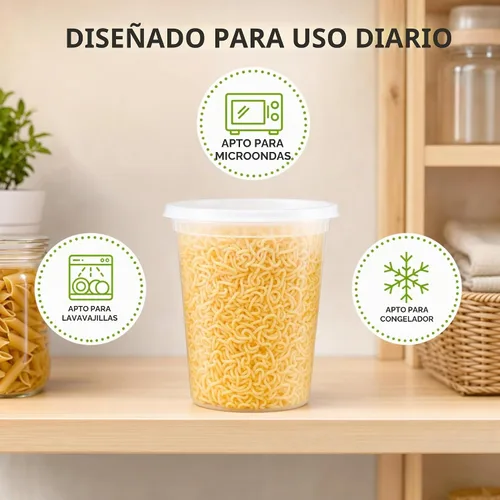Vista 5 de TashiBox 24 juegos de recipientes de plástico con tapas, 8 onzas, 16 onzas, 32 onzas, 8 juegos cada uno, recipientes herméticos para almacenamiento