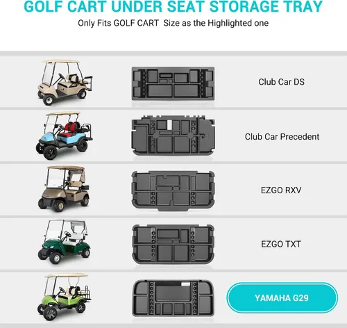 Vista 9 de 10L0L Golf Cart Under Seat Storage Tray Fits EZGO TXT, RXV, Club Car DS, Club Car Precedent, Yamaha G29, Electric Vehicle with Original Trojan