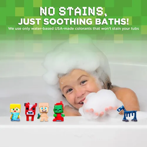 Vista 7 de TNT Creeper - Bomba de baño para niños con figura sorpresa de constructor de bloques en el interior (paquete de 1) - Bomba de mina de burbujas