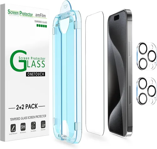 Vista 10 de amFilm OneTouch Protector de pantalla de vidrio para iPhone 11 Pro (5.8 pulgadas) con kit de fácil instalación, vidrio templado, paquete de 2
