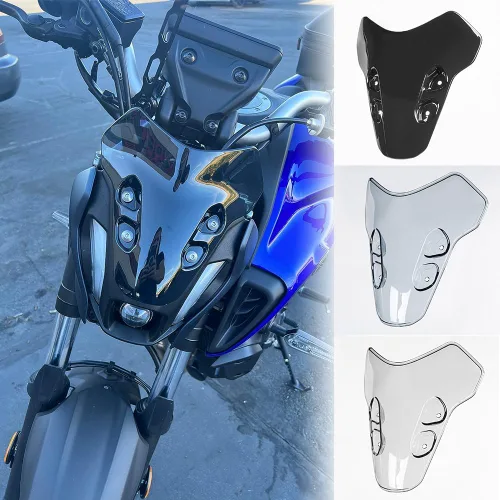 Vista 2 de Parabrisas de motocicleta Flujo de aire deflector de viento carenado superior compatible con MT-07 FZ-07 MT07 FZ07 MT FZ 07 2021 2022 2023 2024
