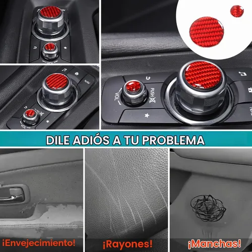 Vista 6 de Adhesivo de fibra de carbono suave para coche, multimedia, botón adhesivo compatible con Mazda MX-5 2016-2020, accesorios de protección