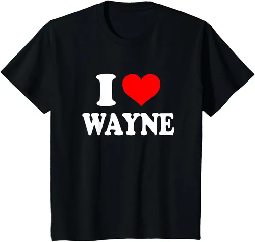 Vista 70 de Wayne - Camiseta I Heart Wayne - I Love Wayne, Negro, S