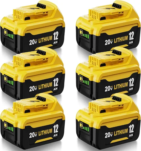 Vista 9 de Paquete de 2 repuestos DCB206 de 12.0Ah para batería Dewalt de 20 V y cargador DCB107