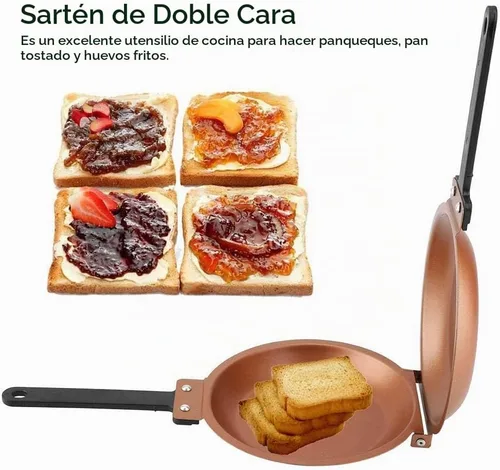 Vista 2 de ZJchao Sartén plegable con doble cara (dorado)