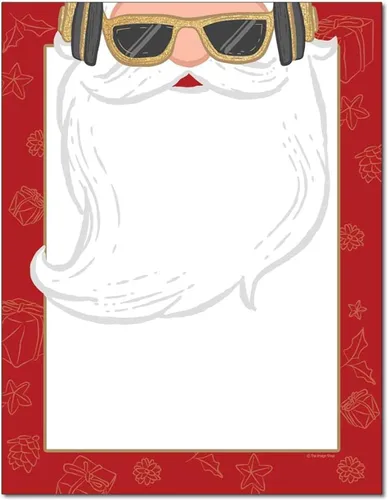 Vista 3 de Santa's List - Papel para impresora láser y de inyección de tinta con membrete (25 hojas)