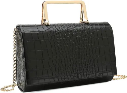 Vista 2 de CHARMING TAILOR Bolso de mano pequeño con estampado de cocodrilo de poliuretano, bolso de mano para mujer