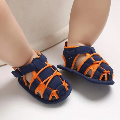 Vista 2 de HsdsBebe Sandalias de playa de verano para bebés, niños y niñas, transpirables, atléticas, antideslizantes, suela suave, zapatos de cuna para recién