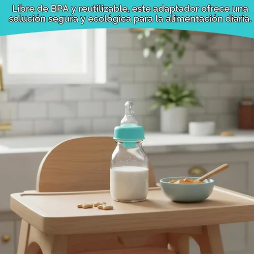 Vista 7 de Refresh-a-Baby - Adaptador de pezón reutilizable para biberón, convierte instantáneamente cualquier biberón en un sorbo con pezones de silicona Azul