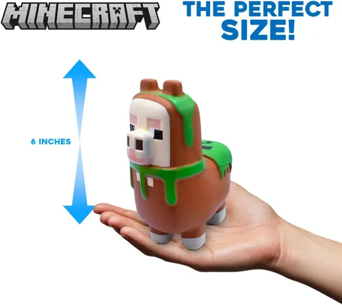 Vista 4 de Minecraft Mega SquishMe Series 2 – Llama – Juguete Squishy perfumado de crecimiento lento de 6 pulgadas