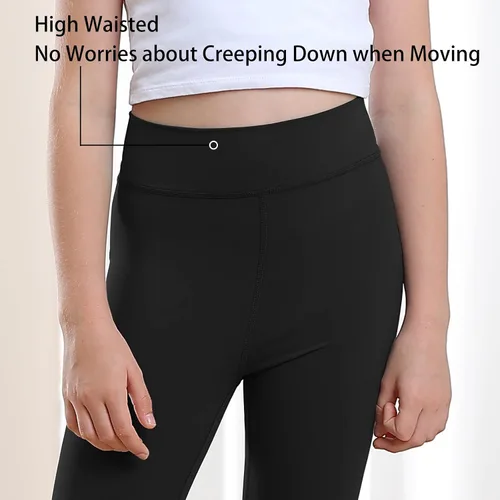 Vista 3 de MERIABNY Leggings de entrenamiento activo para niñas de 6 a 13 años