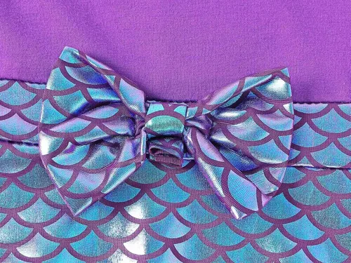 Vista 5 de Jurebecia Mermaid Costume Dress for Girls Princess Birthday Kids Halloween Theme Party Dress up with Bow Headband