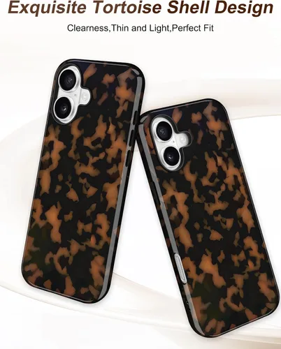 Vista 347 de Jusy Funda compatible con MagSafe con estampado de caparazón de tortuga marrón para iPhone 7/8/SE, cubierta protectora de TPU suave magnética