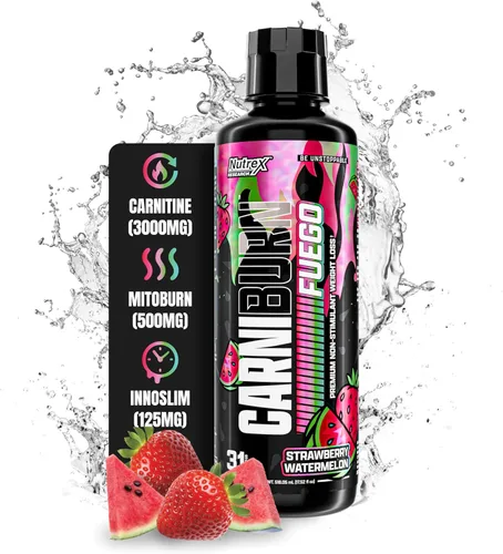 Vista 9 de Nutrex Research CARNIBURN Advanced L Carnitina líquida 3000mg con MitoBurn, InnoSlim y GBBGO (31 porciones, Berry Blast)