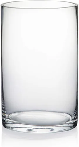 Vista 13 de WGV - Jarrón cilíndrico de vidrio, diámetro de 5 pulgadas, altura 5 pulgadas, contenedor floral de vidrio transparente, portavelas flotante