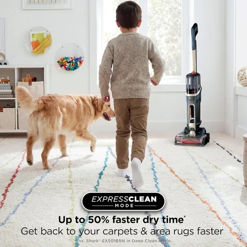 Vista 6 de Shark CarpetForce EX501BRN - Limpiador vertical ultraligero para alfombras y alfombras, dos modos de limpieza, rollo de cepillo DirtDisrupt