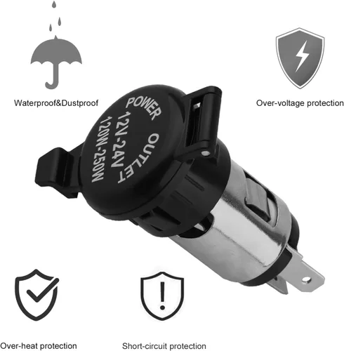 Vista 10 de Enchufe para encendedor de cigarrillos, encendedor de cigarrillos de automóvil de 12 V CC, toma de corriente hembra de 12 voltios de repuesto