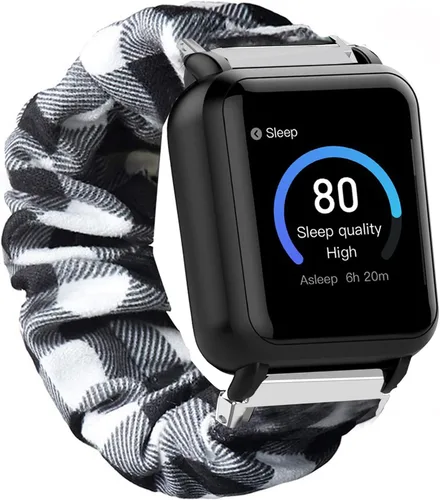 Vista 4 de Lamshaw Compatible con 3Plus Vibe Plus Band, banda elástica de tela elástica para mujer, lindas correas de repuesto compatibles con 3Plus Vibe