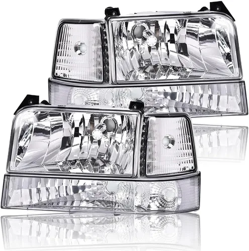 Vista 29 de GRAND ORANGE Headlights Compatible with Ford F150 Bronco 1992-1996 Chrome