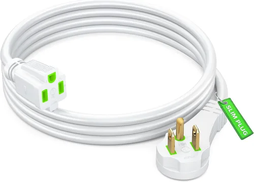 Vista 18 de Maximm Cable de extensión de enchufe plano, 1 pie, negro, perfil bajo 16AWG