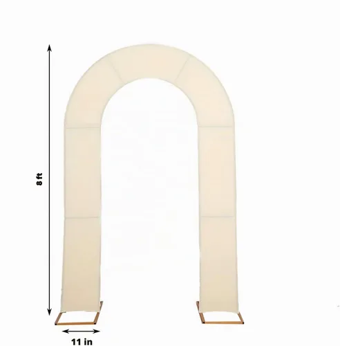 Vista 3 de Efavormart - Funda de arco abierto de elastano beige de 7 pies, doble cara, ajuste cómodo, en forma de U, para bodas escandalosas y decoración
