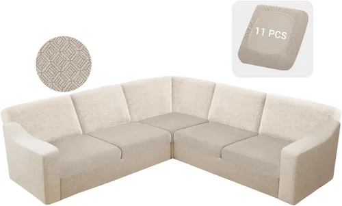 Vista 59 de HDCAXKJ - Fundas impermeables para cojín de sofá modular, fundas elásticas para cojín de sofá de esquina, fundas protectoras de muebles de jacquard
