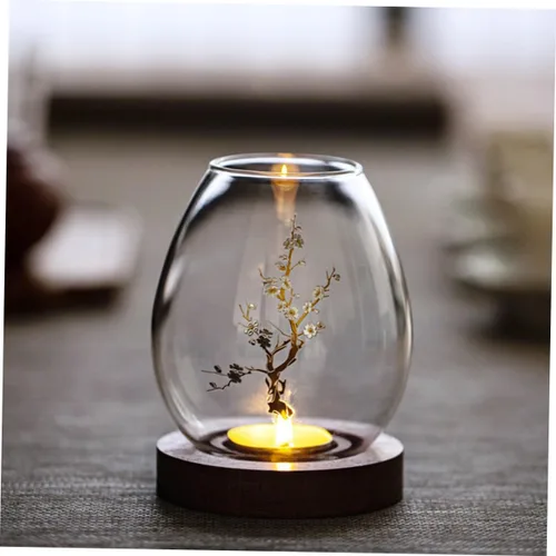 Vista 2 de Contenedor de vela transparente de vidrio para velas, cubierta de vela artesanal de vidrio, accesorio de decoración de velas, contenedor de cubierta