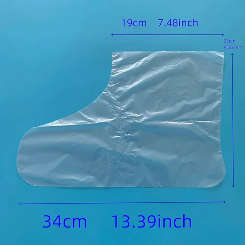 Vista 7 de BJEFHYP disposable socks, ice skating socks, bowling socks, foot bath covers,plastic socks,universal size, 100 pieces, transparent