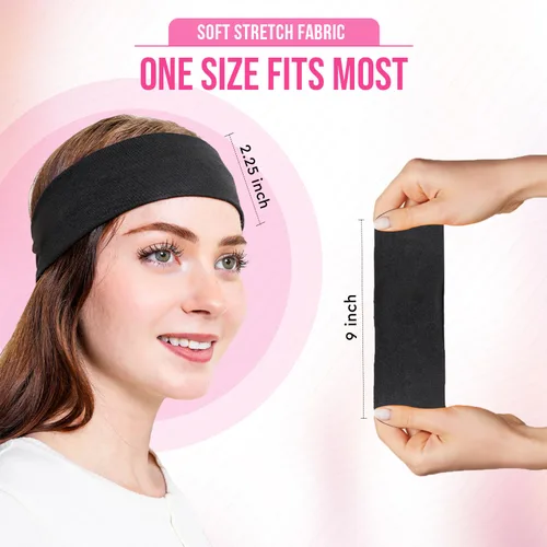 Vista 5 de Styla Hair Diademas elásticas para mujer, paquete de 10 bandas antideslizantes para la cabeza, ideales para spa, deportes, yoga, pilates, correr