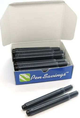 Vista 3 de Pen Savings Cartuchos de tinta compatibles con plumas estilográficas Lamy Safari, paquete de 24, tinta lubricada para un flujo suave, escritura