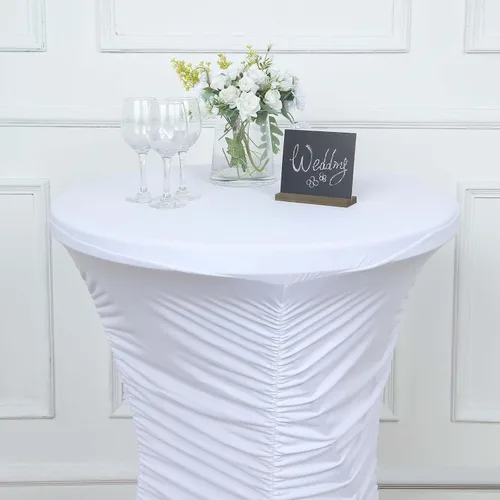 Vista 10 de Efavormart - Mantel para mesa de cóctel, color negro, de 32 pulgadas, plisado, resistente, de elastano, para mesa de cóctel, boda, fiesta, bar