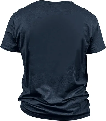 Vista 2 de Camisetas de manga corta con cuello redondo para hombre, de talla grande, cómodas, elásticas, con estampado de planchado