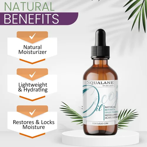 Vista 6 de Dr Joe Lab Aceite de escualano puro derivado de plantas, refinado prensado en frío de aceitunas, aceite portador vegano sin diluir para cara, piel