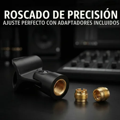 Vista 6 de Soporte universal para clip de micrófono, viene con adaptador de tornillo macho de 5/8 pulgadas a hembra de 3/8 pulgadas adecuado para micrófonos