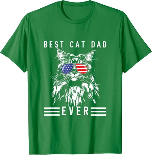 Vista 4 de Funny Maine Coon Cat Best Cat Dad Ever Funny Cat Maine Coon Camiseta, Negro, S
