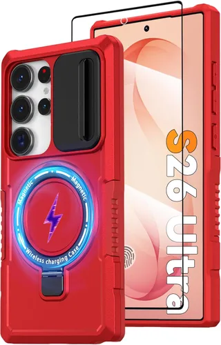 Vista 48 de Funda magnética para Samsung Galaxy Note 20 Ultra con soporte de anillo [con protector de pantalla] [Compatible con carga inalámbrica MagSafe] Funda