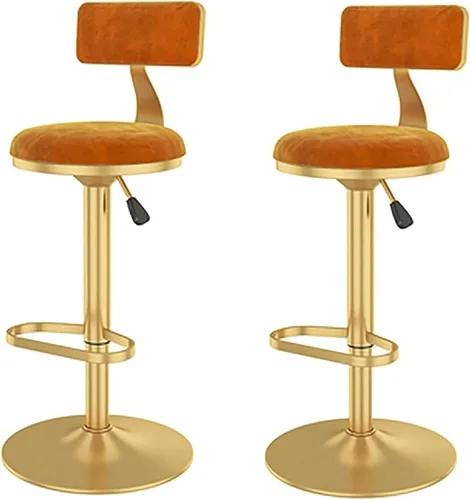 Vista 8 de Juego de 3 taburetes de comedor para desayuno, taburetes de bar ajustables, taburetes de bar giratorios de diseño moderno, taburetes elevadores