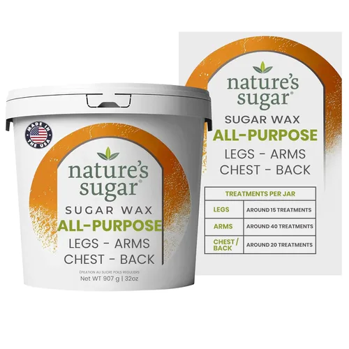 Vista 10 de Nature's Sugar Paquete de depilación de cera de azúcar natural vegana apta para principiantes para hombres y mujeres - Pasta de azúcar para todo