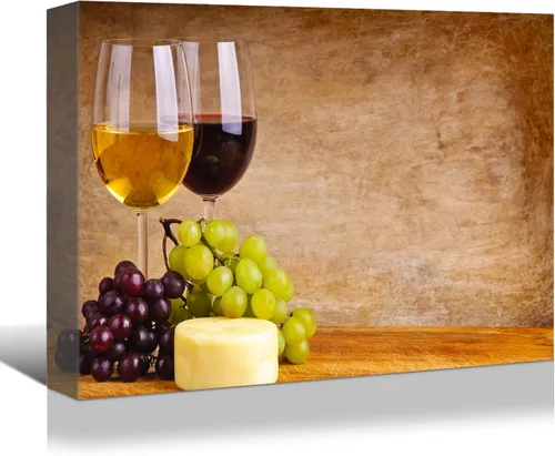 Vista 37 de Denozer - Lienzo decorativo para cocina, diseño de vino tinto (16.0 x 12.0 in)