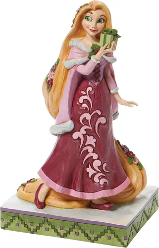 Vista 3 de Enesco Jim Shore Disney traditions - Figura de Rapunzel con regalos, 7.25 pulgadas de alto