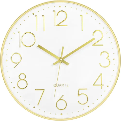 Vista 21 de Foxtop Reloj de pared atómico que funciona con pilas, redondo, analógico, moderno, juego automático para oficina, aula, dormitorio, cocina, sala