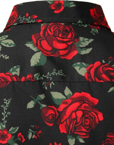 Vista 6 de ZEROYAA Camisas de vestir de manga larga con botones y diseño urbano de moda para hombre