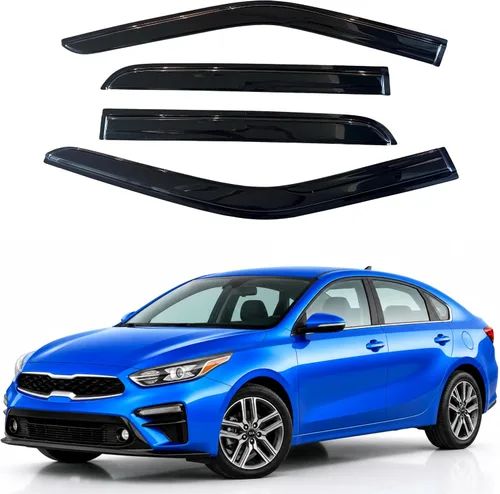 Vista 23 de Visera de ventana IG para Ford Focus Sedán y Hatchback 2012-2018, Protector de ventana lateral para lluvia y viento estilo Mugen, extra duradero