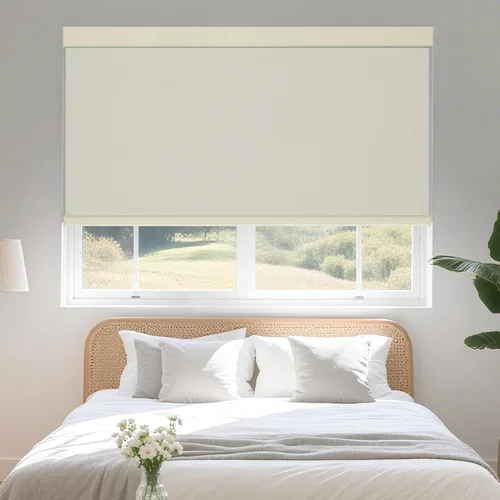 Vista 8 de Persianas enrollables solares sin cordones con filtro de luz para ventanas con cenefa de casete, cortinas traslúcidas y reducen el deslumbramiento